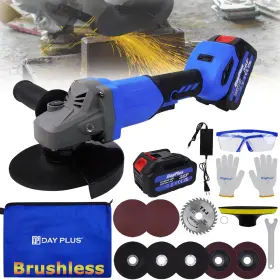 7sevenjokers Wz-ldjm-sjus006 4-1/2 Inch Cordless Angle Grinder 21v Brushless Tool Kit With