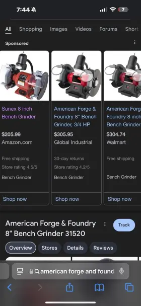 31520 AMERICAN FORGE FOUNDRY Bench Grinder #3 31520 AMERICAN FORGE FOUNDRY Bench Grinder #3