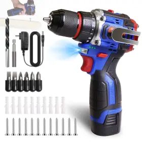 741728664180 ASPRO Cordless Drill Set Brushless Motor Battery