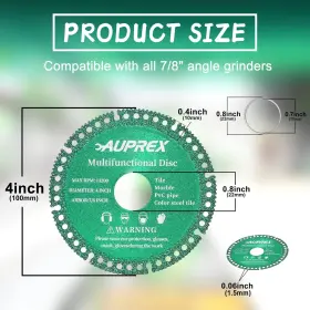 AX-1034A AUPREX Pack Indestructible Disc Grinder Arbor Angle #2