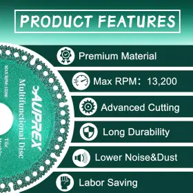 AX-1034A AUPREX Pack Indestructible Disc Grinder Arbor Angle #3