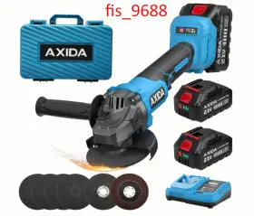 Axida Ax-ag-002 21v Cordless Angle Grinder 2x4.0ah Batteries Brushless 3-speed Tool 11000rpm