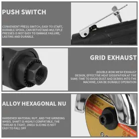 746030624107 BAISIKY Air Toolangle Grinder Pneumatic Cutting #3