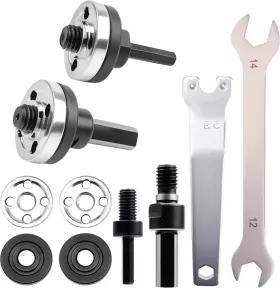 Bida Trading 445036072004 Drill To Angle Grinder Adapter Kit 10mm And 6mm Arbor Mandrel With 2 Spanner Wren