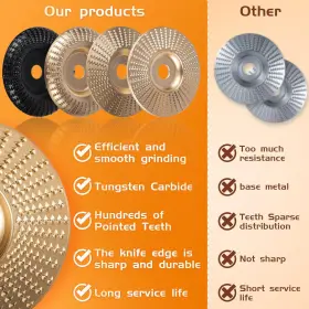 313115336347 BLEKOO Angle Grinder Wood Carving Disc Set #3