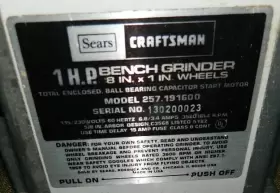 257.191600 CRAFTSMAN Bench Grinder Great #3 257.191600 CRAFTSMAN Bench Grinder Great #3