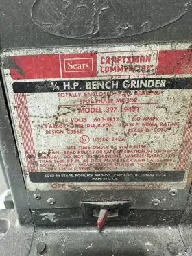 397.19451 CRAFTSMAN Bench Grinder #3 397.19451 CRAFTSMAN Bench Grinder #3