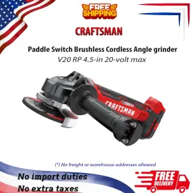 Craftsman 4889618 V20 Rp 4.5in 20volt Max Paddle Switch Brushless Cordless Angle Grinder