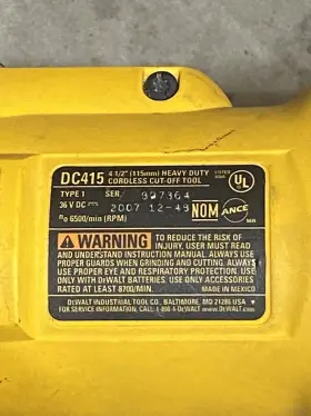 DC415 DEWALT Volt Grinder Cordless Kit #2 DC415 DEWALT Volt Grinder Cordless Kit #2