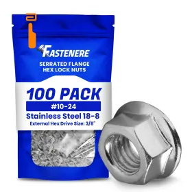 3SNFG010C FASTENERE Serrated Flange Nuts Pack