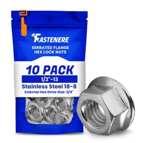 3SNFG908C FASTENERE Serrated Flange Nuts Pack