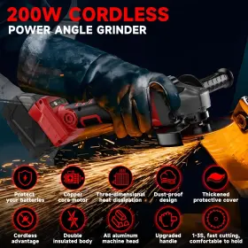 787502965067 GUNOZE Cordless Angle Grinder Milwaukee Battery #2