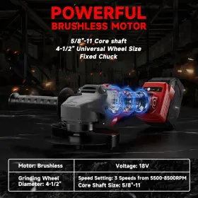787502965067 GUNOZE Cordless Angle Grinder Milwaukee Battery #3