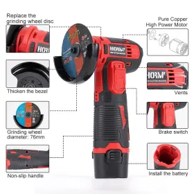 JM18-100 HORMY Cordless Mini Angle Grinder Brushless Handheld #3 JM18-100 HORMY Cordless Mini Angle Grinder Brushless Handheld #3