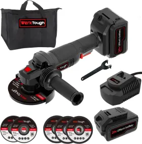 A004 HYPERPOWER Werktough Cordless Angle Grinder Lithium Ion