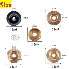 313093064034 JAKIRRAMY Angle Grinder Wood Carving Disc Set #2