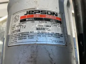 4307 JEPSON Disc Grinder Rpm #2 4307 JEPSON Disc Grinder Rpm #2