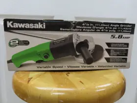 Kawasaki 028907280974 4-1/2 Inch Angle Grinder 5.8 Amp 120 V Variable Speed Side Handle