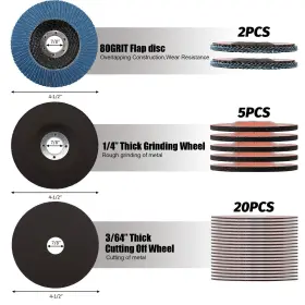 DS-AG001 KINGTOOL Angle Grinder Wheel Set Disc Cutti #2