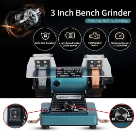 768558888692 LIBAOTML Mini Bench Grinder Polishing Buffing #2