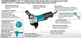 GA5052 MAKITA Paddle Switch Angle Grinder #2