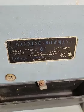 71510 MANNING BOWMAN Bench Grinder Rpm #2
