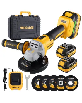 A1620-YEL MAXCULAR Angle Grinder Cordless Battery Rpm Motor A1620-YEL MAXCULAR Angle Grinder Cordless Battery Rpm Motor