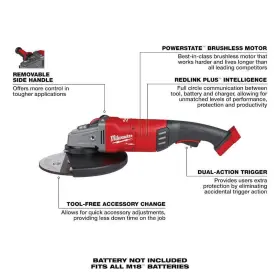 2785-20-2880-20 MILWAUKEE Angle Grinder Ion Brushless Tool #3