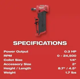 48-59-2440-2485-20 MILWAUKEE Right Angle Die Grinder Ion Kit #3 48-59-2440-2485-20 MILWAUKEE Right Angle Die Grinder Ion Kit #3