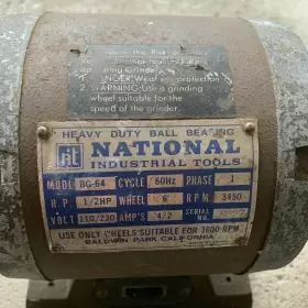 BH-64 NATIONAL INDUSTRIAL TOOLS Bench Grinder #3