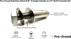 313038719708 PRO-GRAAD Steel Angle Grinder Buff Extender Kit