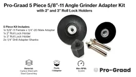 445042271279 PRO-GRAAD Angle Grinder Adapter Roll Lock Kit #2
