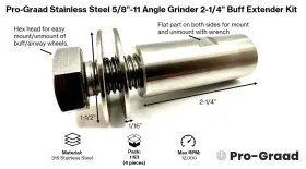 850056393515 PRO-GRAAD Steel Angle Grinder Buff Extender Kit #2 850056393515 PRO-GRAAD Steel Angle Grinder Buff Extender Kit #2