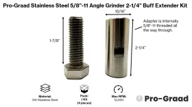 850056393515 PRO-GRAAD Steel Angle Grinder Buff Extender Kit #3 850056393515 PRO-GRAAD Steel Angle Grinder Buff Extender Kit #3