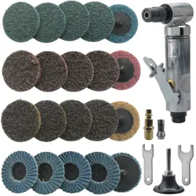 Proshi B0b1hwrvmv 1/4 Air Die Grinder 20 Pcs Sanding Discs Right Angle Ergonomic Grip
