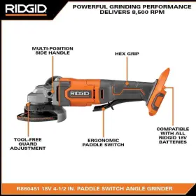 R860451B RIDGID Cordless Angle Grinder Tool #3 R860451B RIDGID Cordless Angle Grinder Tool #3