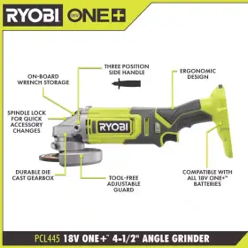 445044746782 RYOBI Cordless Angle Grinder Tool 445044746782 RYOBI Cordless Angle Grinder Tool