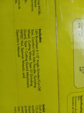 PBLAG51B RYOBI Brushless Angle Grinder Battery