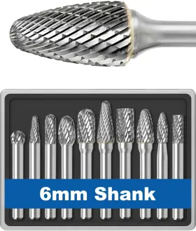 6MM10DA SWORKER Carbide Burr Set Shank Box Head Die Grinder