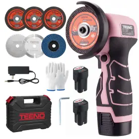 Teeno 6a207fa1fffcbdc4ed8e3587 Cordless Angle Grinder Kit 19 500 Rpm Mini Electric Grinding Tool