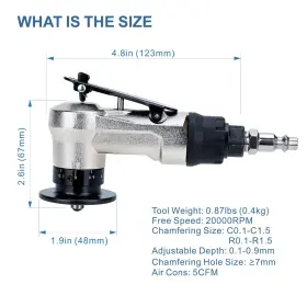 601549454615 UPWOOD Air Chamfer Tool Deburring Beveling Mini #2