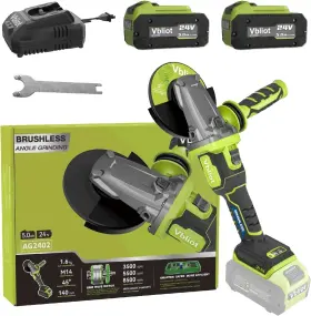 AG2402-125 VBLIOT Cordless Angle Grinder Brushless Batteries AG2402-125 VBLIOT Cordless Angle Grinder Brushless Batteries