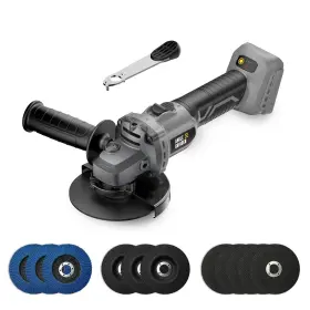 Vervewave 8633 Angle Grinder 4-1/2 Inch Cordless Compatible With Deep Grey-fit Dewalt Battery