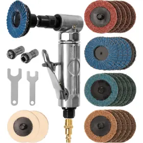 Yoshin B0dmxdy7sw Right Angle Air Die Grinder 22 Pcs 2-inch Roll Lock Sanding Discs1/4