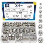 Zqz 220 Pack Sae Nylon Insert Locknuts Assortment Sae; 220pcs, Silver. Fixed Price $32.19.