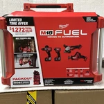 Milwaukee M18 Fuel 4-tool Combo Kit 3697-24po. With Wheeled Pack Out Tool Box. Fixed Price $848.00.