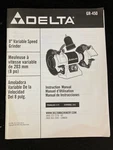 2006 Delta Gr-450 8" Variable Speed Grinder Instruction Manual & Parts List. Fixed Price $14.99.