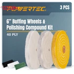 Powertec 3 Pack Polishing Wheels 6 Inch Kit With 3pcs Compound Set Y. Fixed Price $26.88.