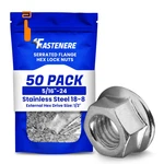 Fastenere Serrated Flange Nuts 5/16"-24 5/16-24 (50 Pack), Silver. Fixed Price $22.49.