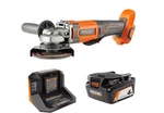 Ridgid 18v Cordless 4-1/2 In. Angle Grinder Kit W/ Battery & Charger - New!. Fixed Price $118.00.